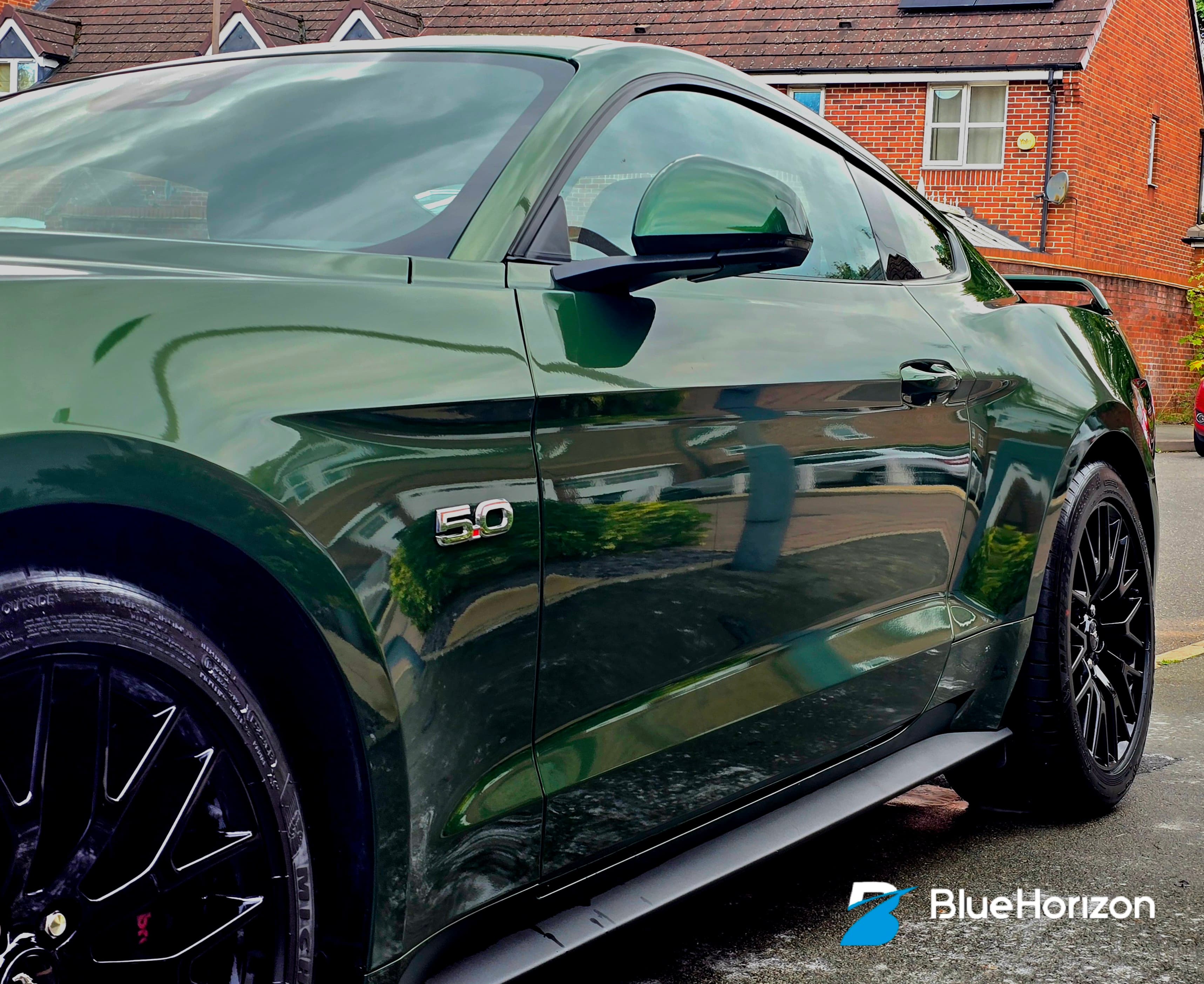 Ford Mustang GT with deep ceramic-coated gloss protecting the paint from bird droppings and etching — Blue Horizon Detailing, Warwickshire
