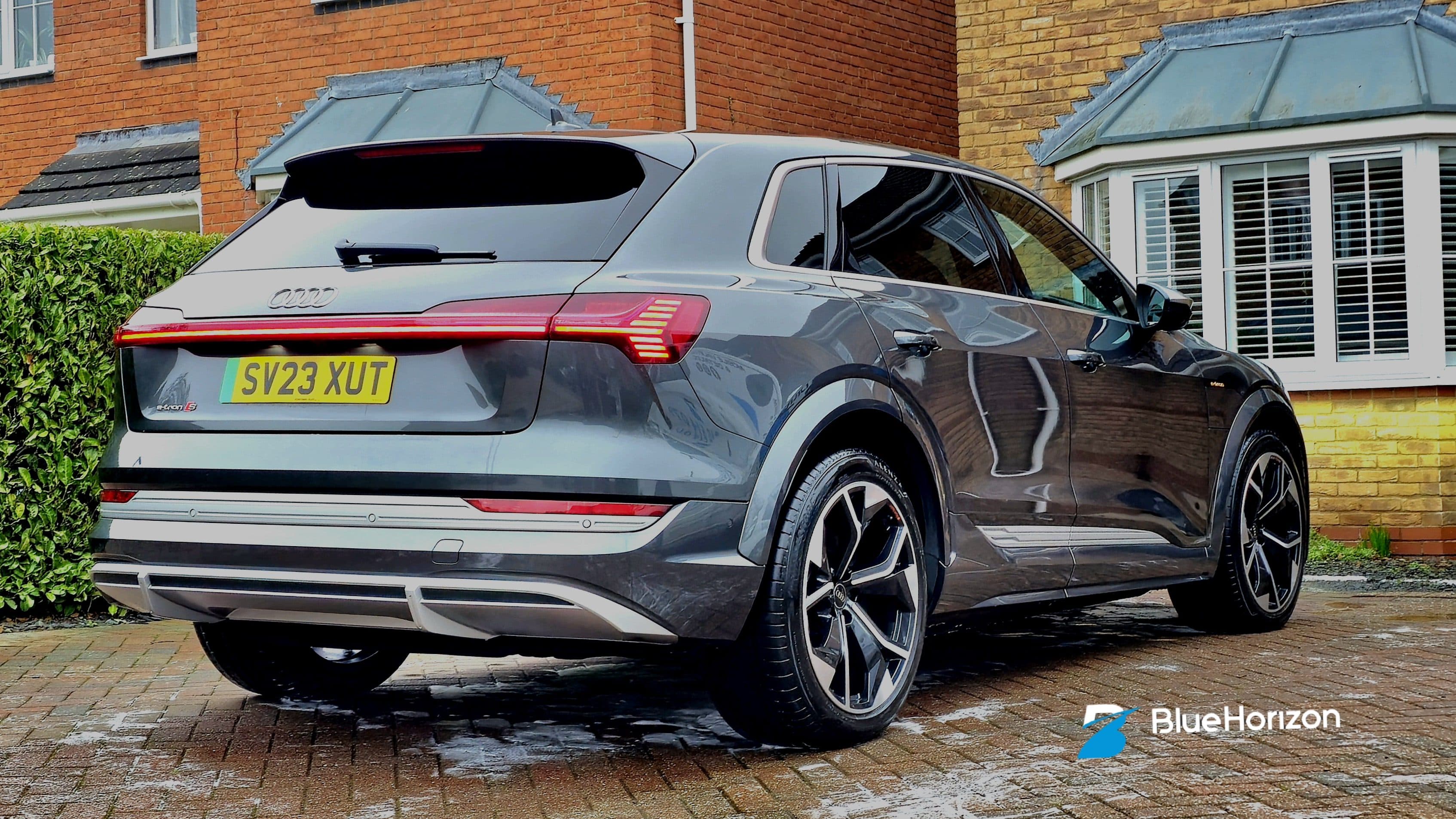 Audi Q8 e-tron freshly valeted by Blue Horizon Detailing at a Warwickshire residential driveway — maintenance valet result