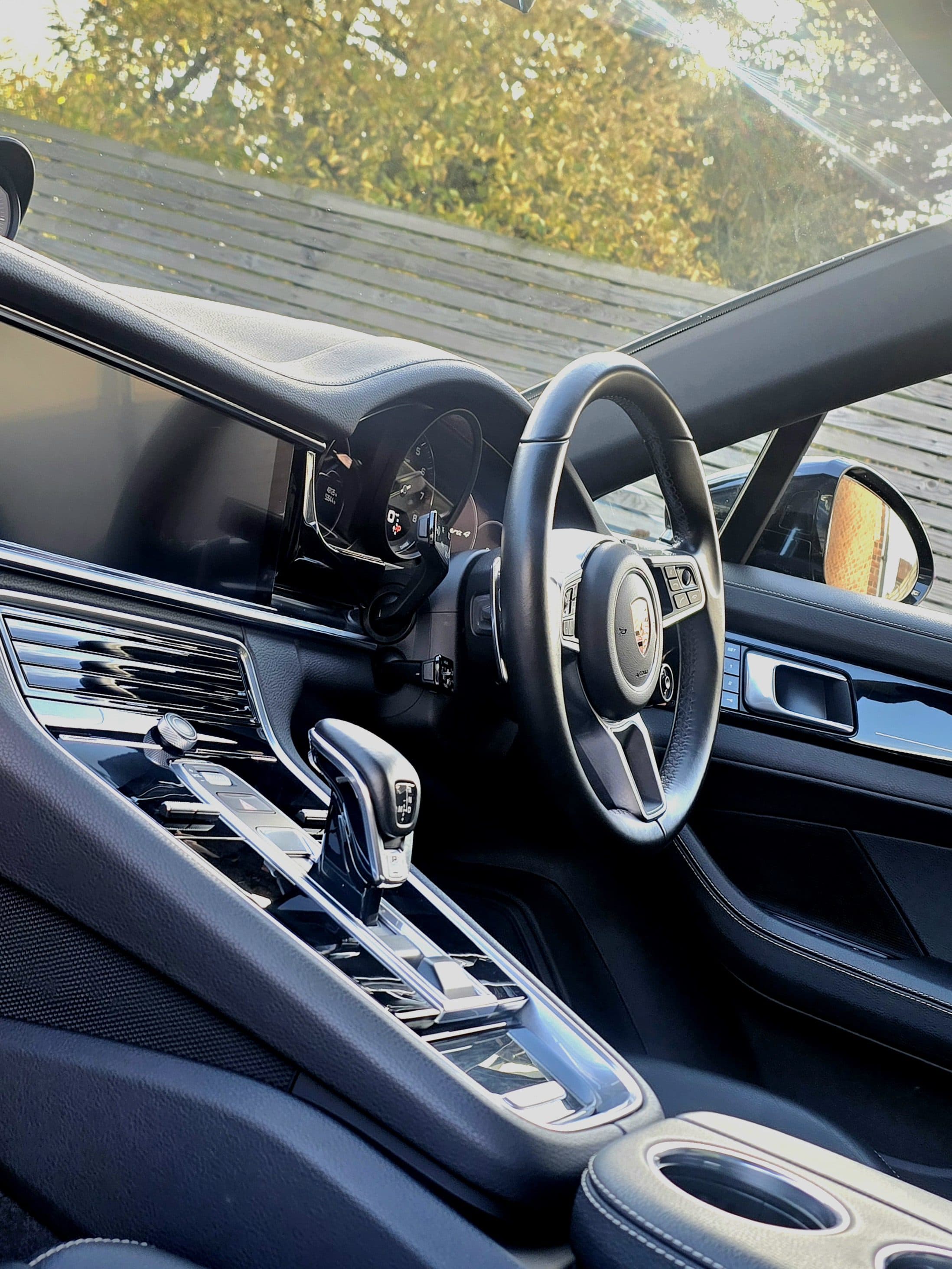 Clean Porsche Panamera interior after professional detailing by Blue Horizon Detailing — premium vehicle appearance services Warwickshire