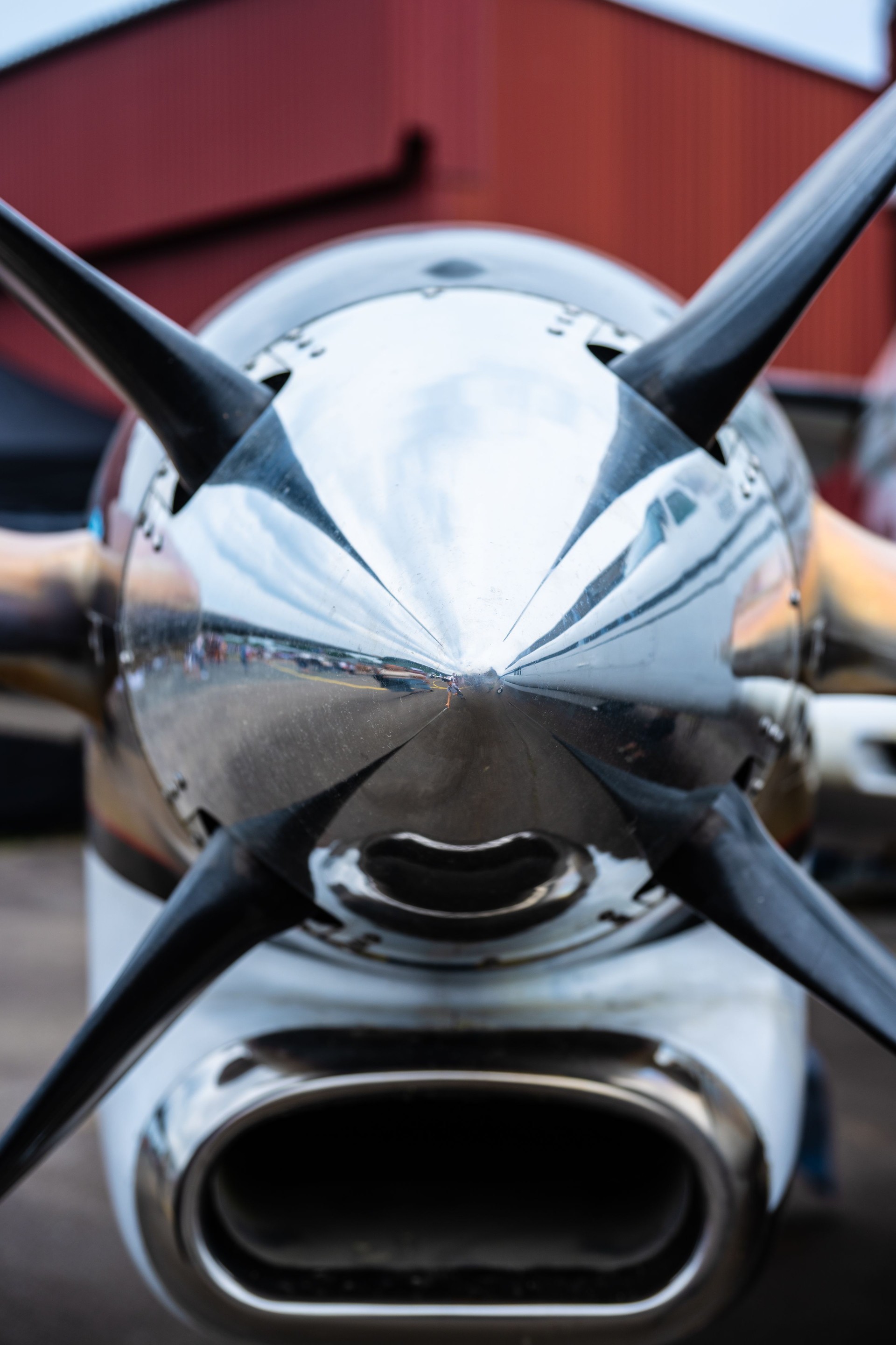 Beechcraft King Air C90B on display at an airshow..