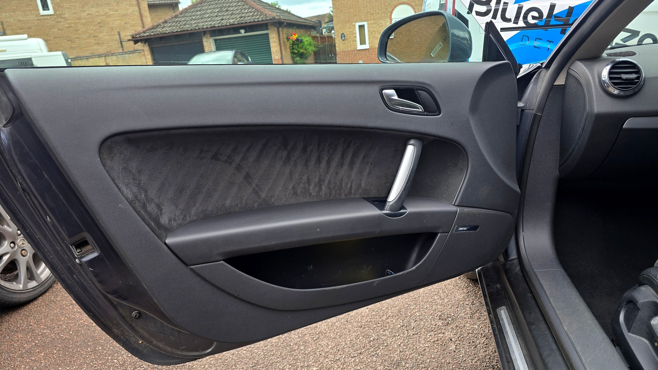 Clean Audi TT door card after interior deep clean