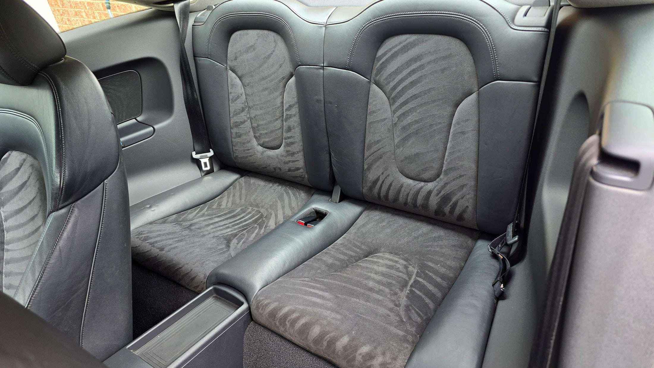 Freshly cleaned Audi TT rear seats after deep clean
